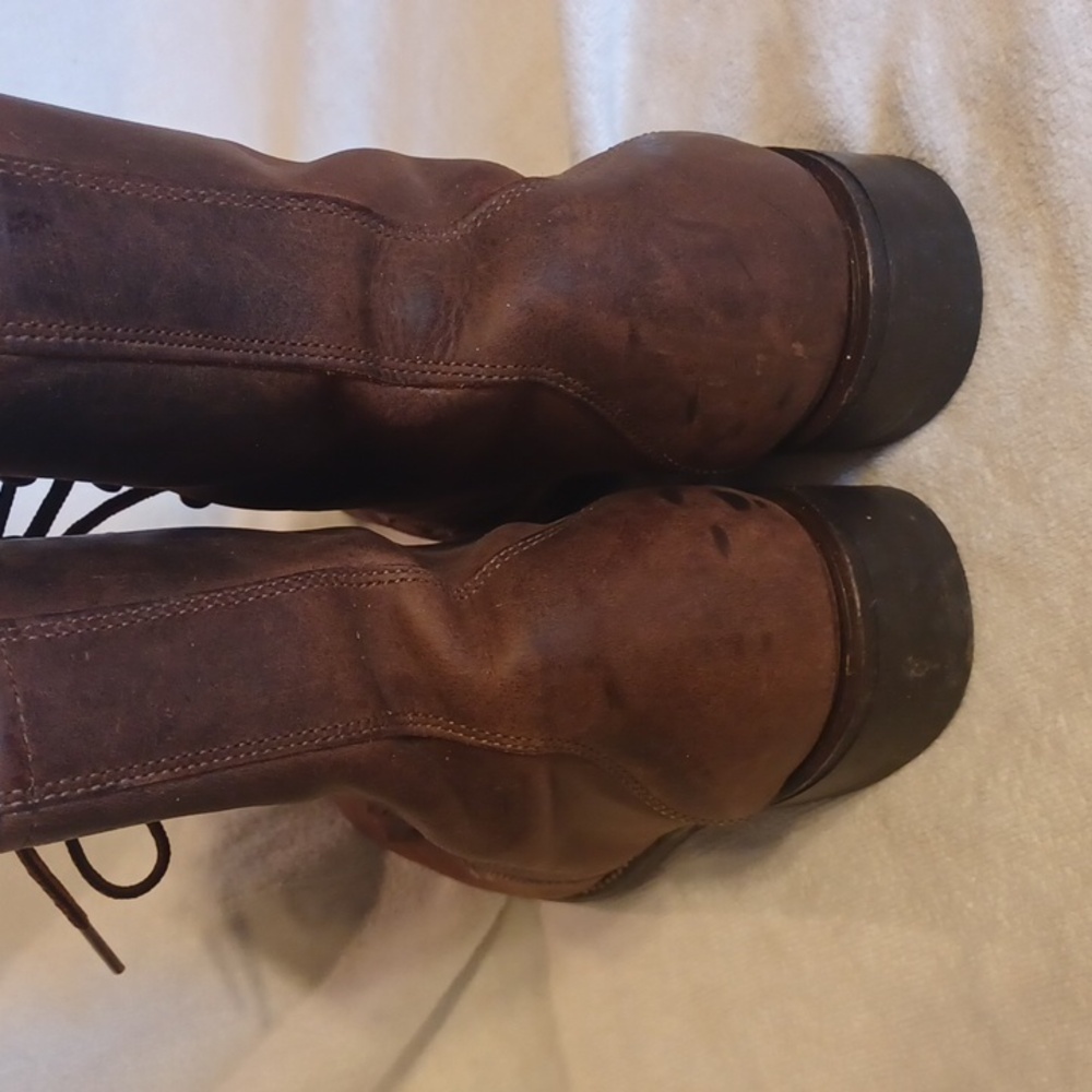 Laredo Chestnut Lace Up Roper Boots Size 7.5 - Picture 3 of 5